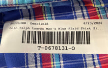 Load image into Gallery viewer, Polo Ralph Lauren Mens Blue Plaid Long Sleeve Classic Fit Button-Up Shirt Size M