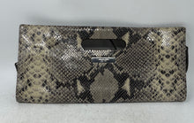 Load image into Gallery viewer, Michael Kors Womens Brown Black Snakeskin Inner Pockets Clutch Bag