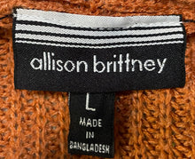 Load image into Gallery viewer, Allison Brittney Womens Brown Long Sleeve Open-Front Cardigan Sweater Size L