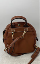 Load image into Gallery viewer, Laorentou Womens Brown Leather Adjustable Shoulder Strap Mini Backpack