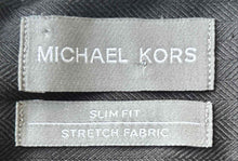 Load image into Gallery viewer, Michael Kors Mens Black Long Sleeve Collared Stretch Slim Fit Dress Shirt Size L