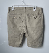 Load image into Gallery viewer, US Polo Assn. Mens Beige Flat Front Slash Pockets Stretch Chino Shorts Size W30