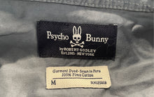 Load image into Gallery viewer, Psycho Bunny Mens Gray Long Sleeve Collared Button-Up Shirt Size Medium