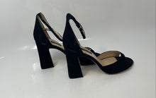 Load image into Gallery viewer, Nine West Womens Gavyn Black Buckle Block Heel Ankle Strap Heels Size 10.5