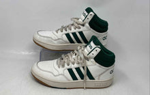 Load image into Gallery viewer, Adidas Kids Hoops Mid JS4134 White Green Mid Top Lace-Up Sneaker Shoes Size 5