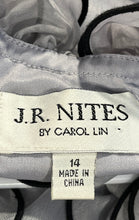 Load image into Gallery viewer, J.R. Nites By Carol Lin Womens Light Gray Long Sleeve Peplum Blouse Top Size 14