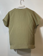 Load image into Gallery viewer, DKNY Womens Green Short Sleeve V-Neck Pullover Blouse Top Size Small