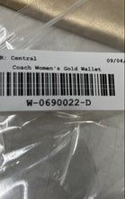 Load image into Gallery viewer, Coach Womens Metallic Gold Card Holder Slim Compact Bifold Wallet