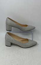 Load image into Gallery viewer, Adrienne Vittadini Womens Fiona Silver Rhinestone Block Pump Heels Size 8.5M