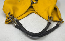Load image into Gallery viewer, Unbranded Womens Brown Yellow Leather Inner Pockets Double Handle Shoulder Purse