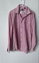 Load image into Gallery viewer, Kenneth Cole Reaction Mens Red White Striped Cotton Button-Up Shirt Size L