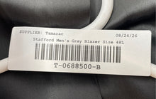Load image into Gallery viewer, Stafford Mens Gray Long Sleeve Notch Collar Pockets 2-Button Blazer Size 48L