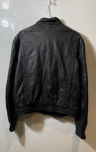 Load image into Gallery viewer, Womens Black Super Glazed Nappa Genuine Leather Full-Zip Jacket Size 44
