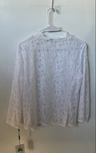 Load image into Gallery viewer, Calvin Klein Womens White Lace Open Front Cardigan Blouse Top Size L With Tag