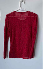 Load image into Gallery viewer, Guess Womens Red Long Sleeve Round Neck Pullover Blouse Top Size Small
