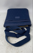 Load image into Gallery viewer, Michael Kors Womens Blue Signature Print Adjustable Strap Zip Top Crossbody Bag