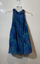Load image into Gallery viewer, Jennifer Lopez Womens Blue Sleeveless Pleated Halter Neck Blouse Top Size 0X
