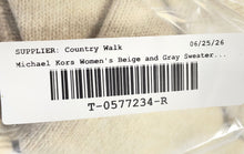 Load image into Gallery viewer, Michael Kors Womens Beige And Gray Knitted Long Sleeve Pullover Sweater Size L