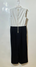 Load image into Gallery viewer, Calvin Klein Womens White Black Sleeveless V-Neck One-Piece Jumpsuit Size 10