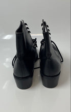 Load image into Gallery viewer, Dolcis Womens Black Leather Block Heel Lace-Up Ankle Boots Size 6.5M