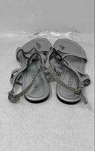 Load image into Gallery viewer, Guess Womens Silver-Tone Rhinestone Open Toe Flat Strappy Sandals Size 9M