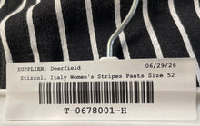 Load image into Gallery viewer, Stizzoli Italy Womens Black White Striped Straight Leg Dress Pants Size 52