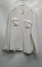 Load image into Gallery viewer, Calvin Klein Womens White Long Sleeve Button Front Blouse Top Size Medium