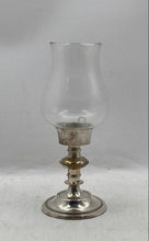 Load image into Gallery viewer, Silver-Tone Plated Removable Glass Shade Candlestick Holder Collectible