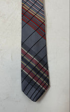 Load image into Gallery viewer, Gino Pompeii Mens Gray Plaid Print Adjustable Keeper Loop Formal Pointed Tie