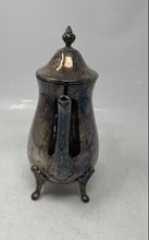 Load image into Gallery viewer, Silver Color Ornate Footed Collectible Victorian Coffee Teapot With Lid