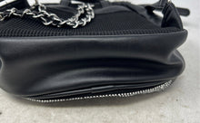 Load image into Gallery viewer, Steve Madden Womens Black Rhinestone Faux Leather Chain Strap Zipper Backpack