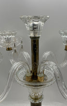 Load image into Gallery viewer, Home Decor Collectible Crystal Clear Gold-Tone Engraved Candelabra