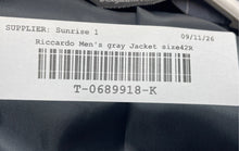 Load image into Gallery viewer, Riccardo Mens Blue Gray Pinstripe Long Sleeve Four-Button Blazer Size 42R