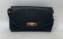 Load image into Gallery viewer, Jones New York Womens Black Leather Adjustable Strap Inner Pockets Crossbody Bag