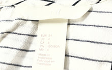 Load image into Gallery viewer, H&M Womens White Black Striped Short Sleeve Crew Neck Blouse Top Size 4