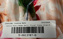 Load image into Gallery viewer, Calvin Klein Womens White Pink Multi-Floral Print Belted Maxi Dress Size 6