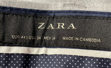 Load image into Gallery viewer, Zara Mens Gray Flat Front Straight leg Slash Pocket Ankle Pants Size 34