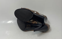 Load image into Gallery viewer, Michael Kors Womens Berkley Brown Snakeskin High Heel Strappy Sandals Size 8.5