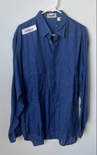 Load image into Gallery viewer, Mondo Mens Blue Long Sleeve Spread Collar Regular Fit Button-Up Shirt Size L 52