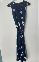 Load image into Gallery viewer, Karl Lagerfeld Womens Blue White Polka Dot Sleeveless One-Piece Jumpsuit Size 0