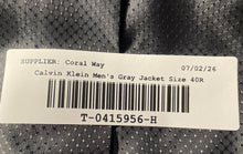 Load image into Gallery viewer, Calvin Klein Mens Gray Single-Breasted Two-Button Blazer Jacket Size 40R