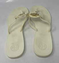 Load image into Gallery viewer, Authentic Tory Burch Womens Mini Miller White Plastic Thong Sandals Size 9M Worn
