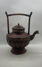 Load image into Gallery viewer, Antique Copper Engraved Home Decor Large Tea Kettle With Lid Collectible