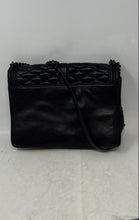 Load image into Gallery viewer, Rebecca Minkoff Womens Black Quilted Chain Strap Flap Medium Shoulder Bag
