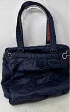 Load image into Gallery viewer, Lacoste Womens Blue Outer Pockets Zipper Double Handles Rectangular Shoulder Bag