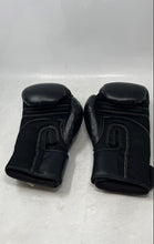 Load image into Gallery viewer, Powerfit Leather Black Adjustable Cuff Kickboxing Sparring Gloves 12 Oz
