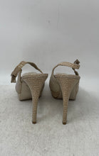 Load image into Gallery viewer, Adrianna Papell Womens Gold Glitter Peep Toe High Slingback Heels Size 8.5M