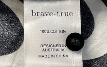 Load image into Gallery viewer, Brave+True Womens Black White Printed 3/4 Sleeve Shirt Dress Size S With Tag