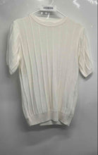 Load image into Gallery viewer, Arturo Calle Womens White Ribbed Knit Short Sleeve Pullover Sweater Size Medium
