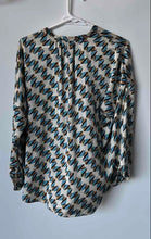 Load image into Gallery viewer, Zara Womens Multicolor Printed Split Neck Long Sleeve Blouse Top Size Small